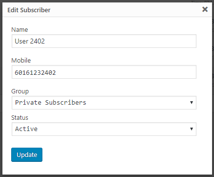 Edit Subscribers on WP SMS