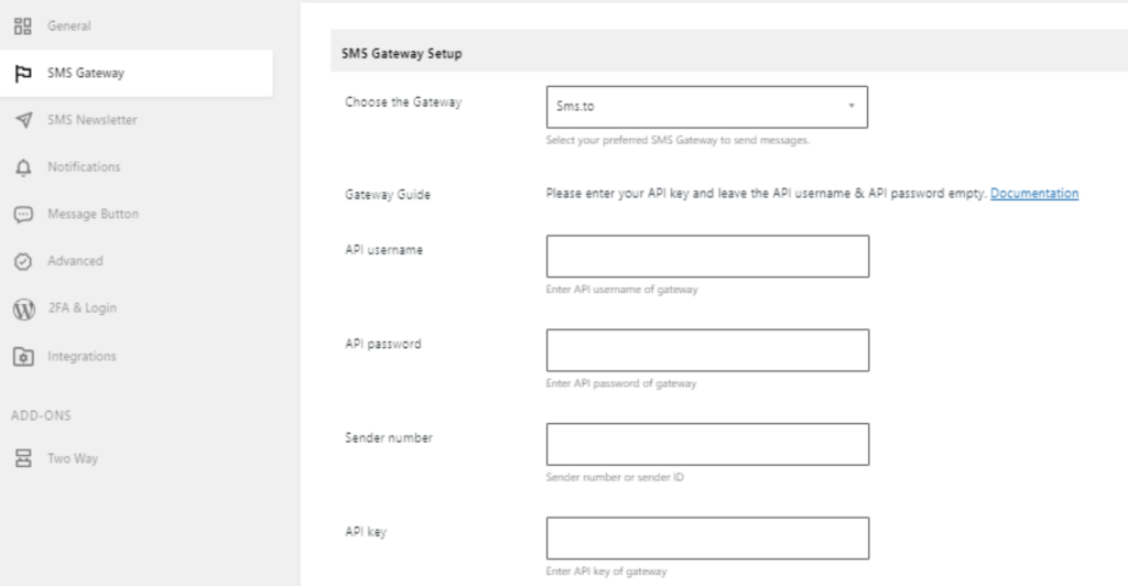 SMS.to integration with WP SMS