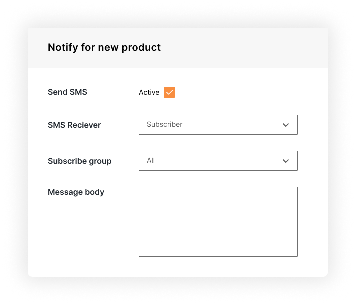 Notify for new product