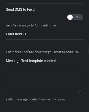 Send SMS to specific field WP SMS Elementor Form