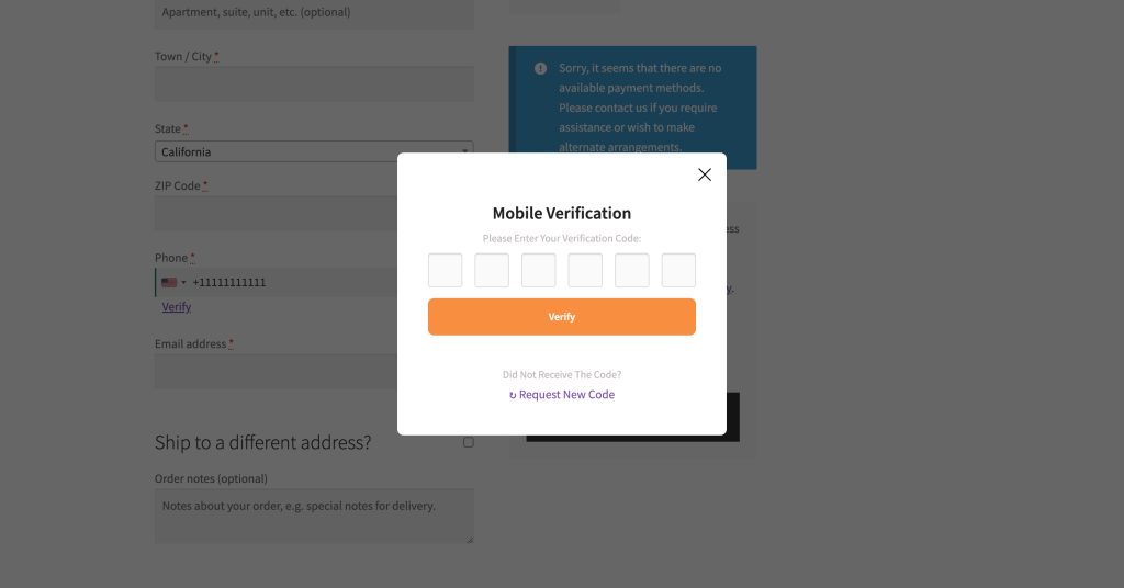 Mobile Verification with WP SMS WooCommerce Pro