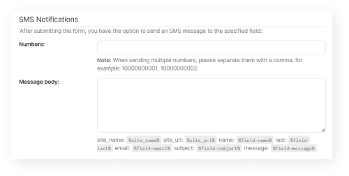 SMS Notifications for Formidable Forms