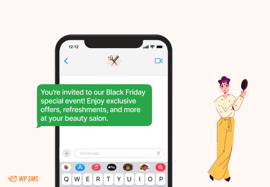 text message template to promote your salon