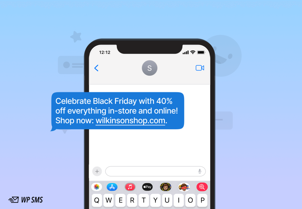 use a text message template during the Black Friday shopping season