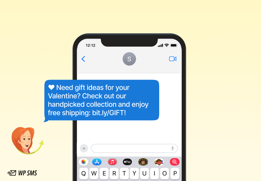 example of a seasonal SMS campaign with a gift guide