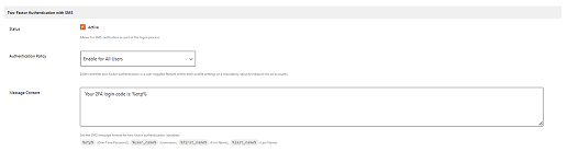 2 Factor Authentication & SMS Login