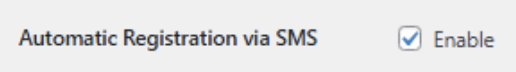 Automatic Registration via SMS