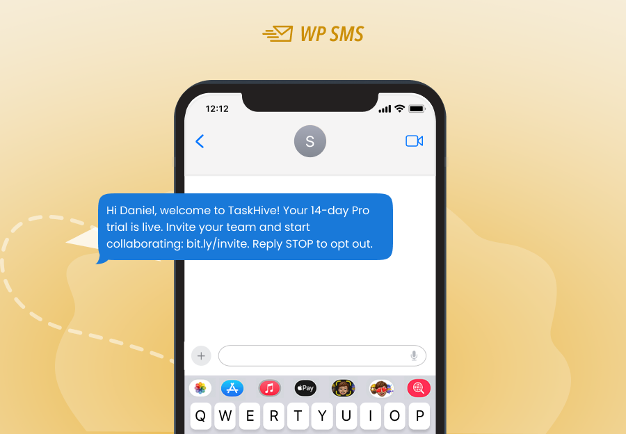 informative messages from the welcome SMS