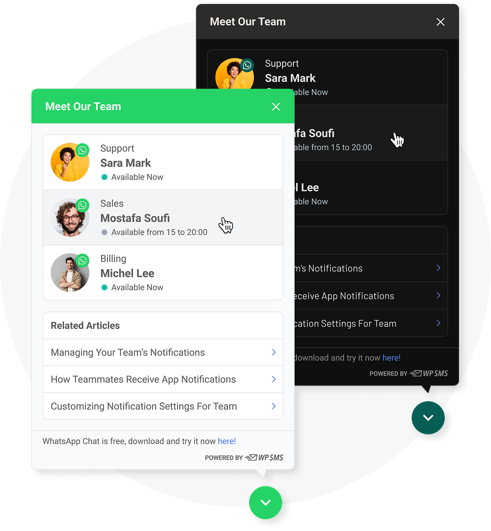 اتصال فوري مع زوارك